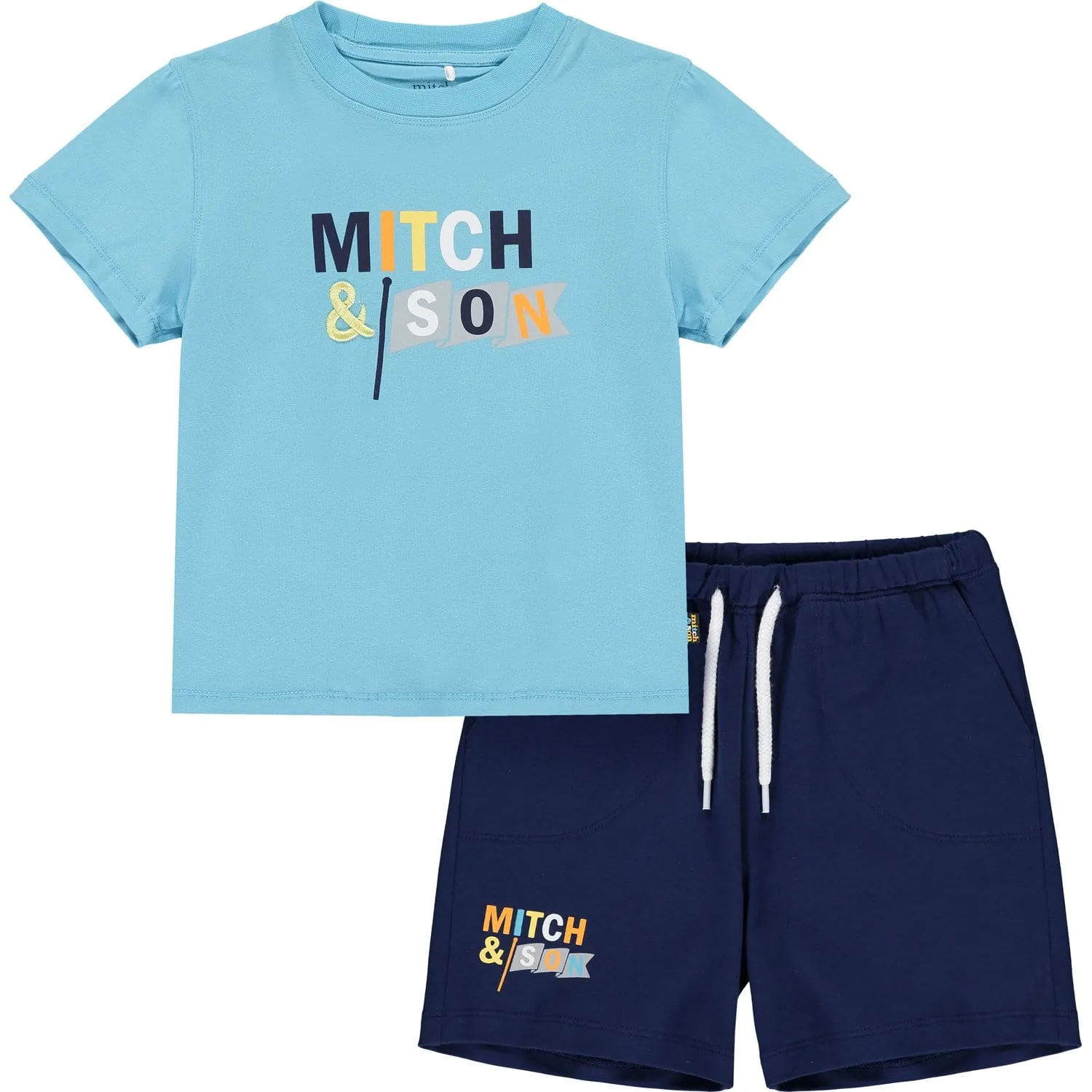 MITCH & SON - Cooper Flag Logo Short Set - Turquoise