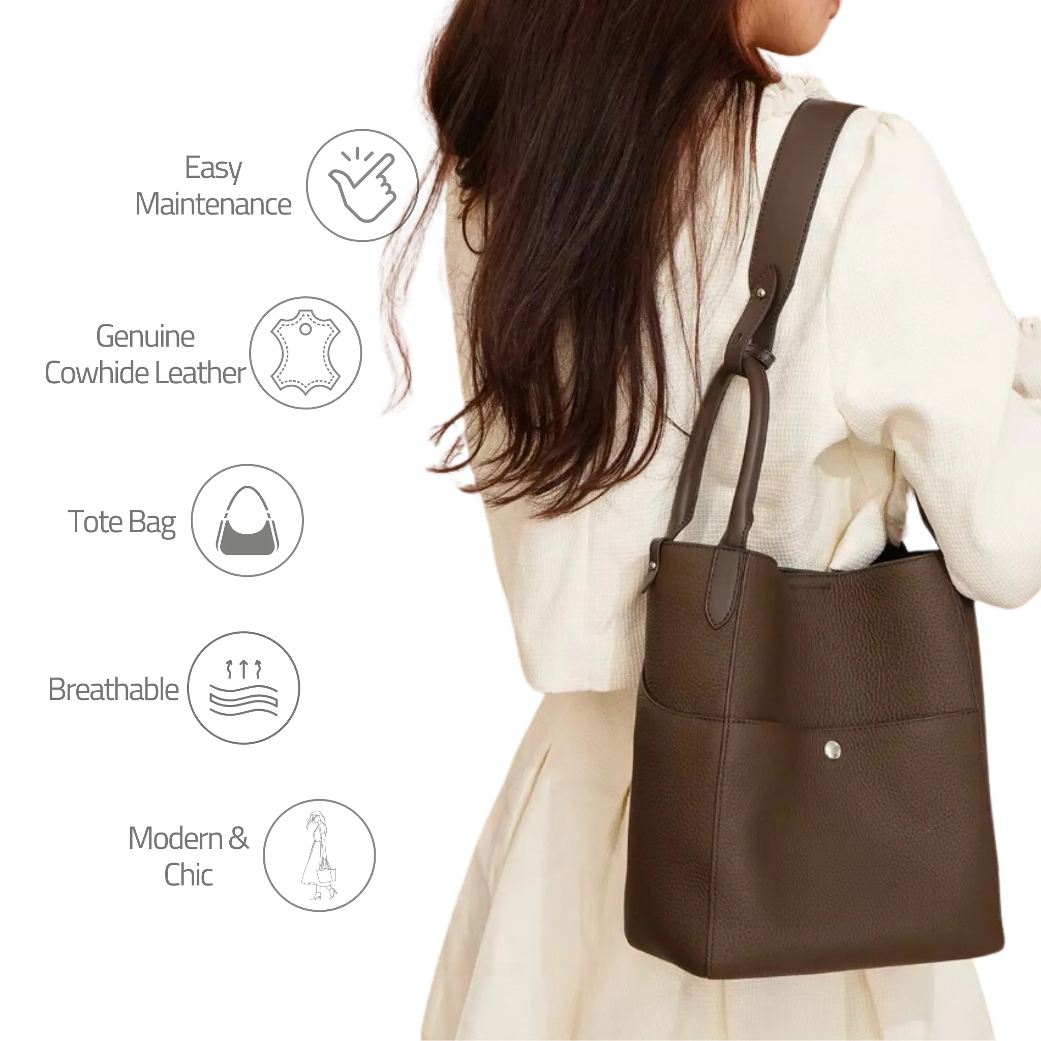 Moda Belleza Leather Tote Bag