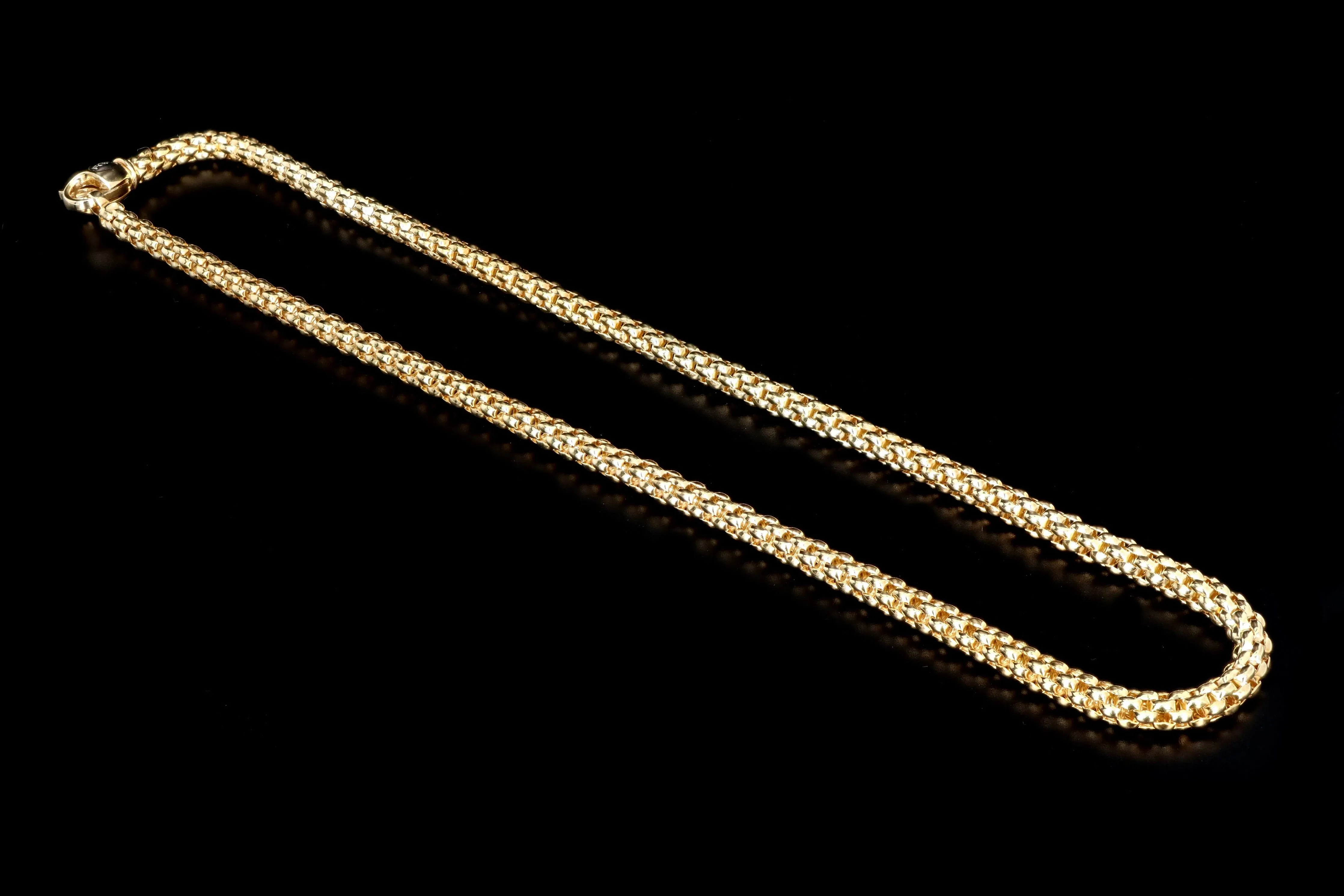 Modern Fope 18K Yellow Gold Popcorn Chain Necklace