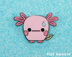 Momo the Anxious Axolotl enamel pin - Kawaii backpack pin