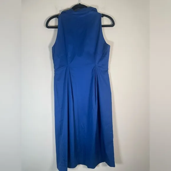 MOSCHINO Cheap and Chic Royal Blue Pima Cotton Dress IT 40 US 6 Ruffle Neckline