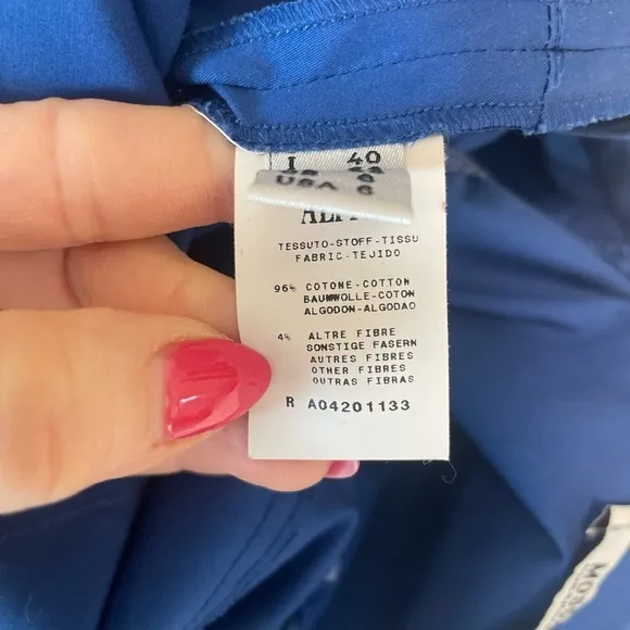 MOSCHINO Cheap and Chic Royal Blue Pima Cotton Dress IT 40 US 6 Ruffle Neckline