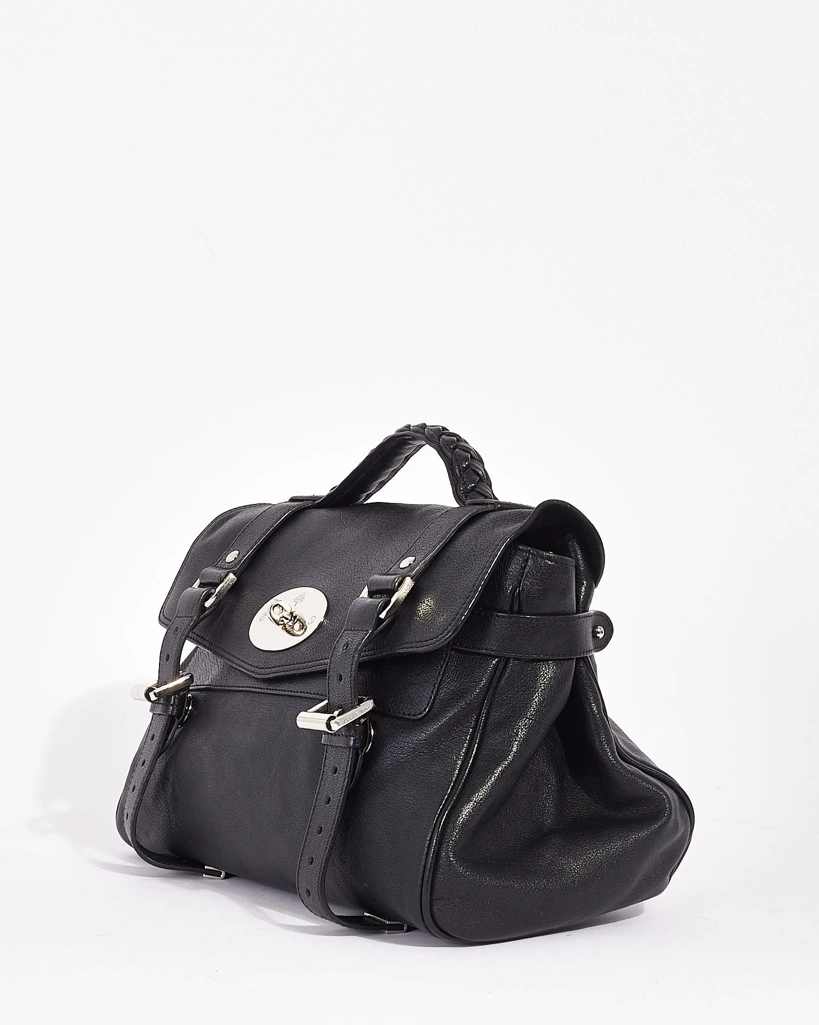 Mulberry Black Leather Alexa Satchel Bag