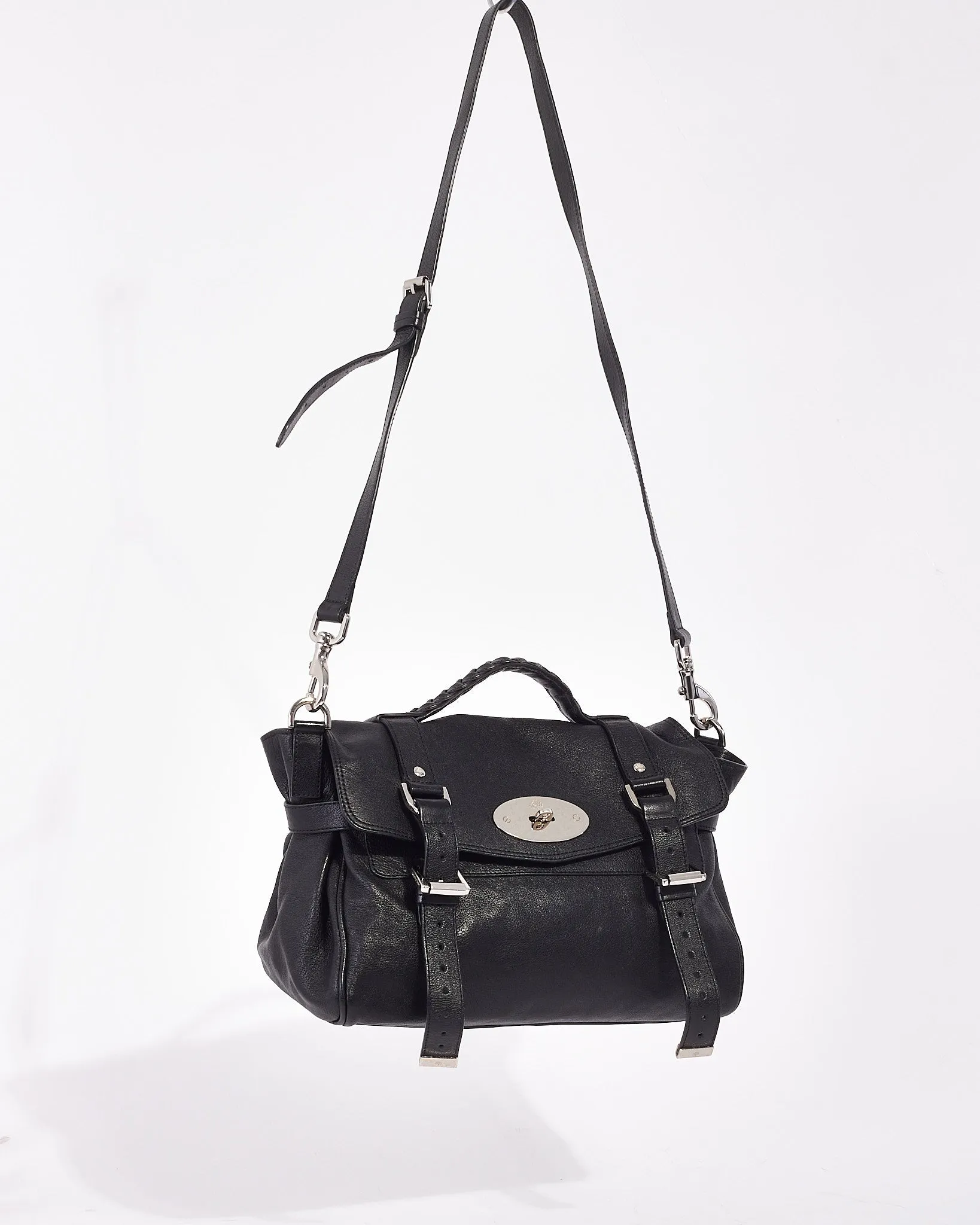 Mulberry Black Leather Alexa Satchel Bag