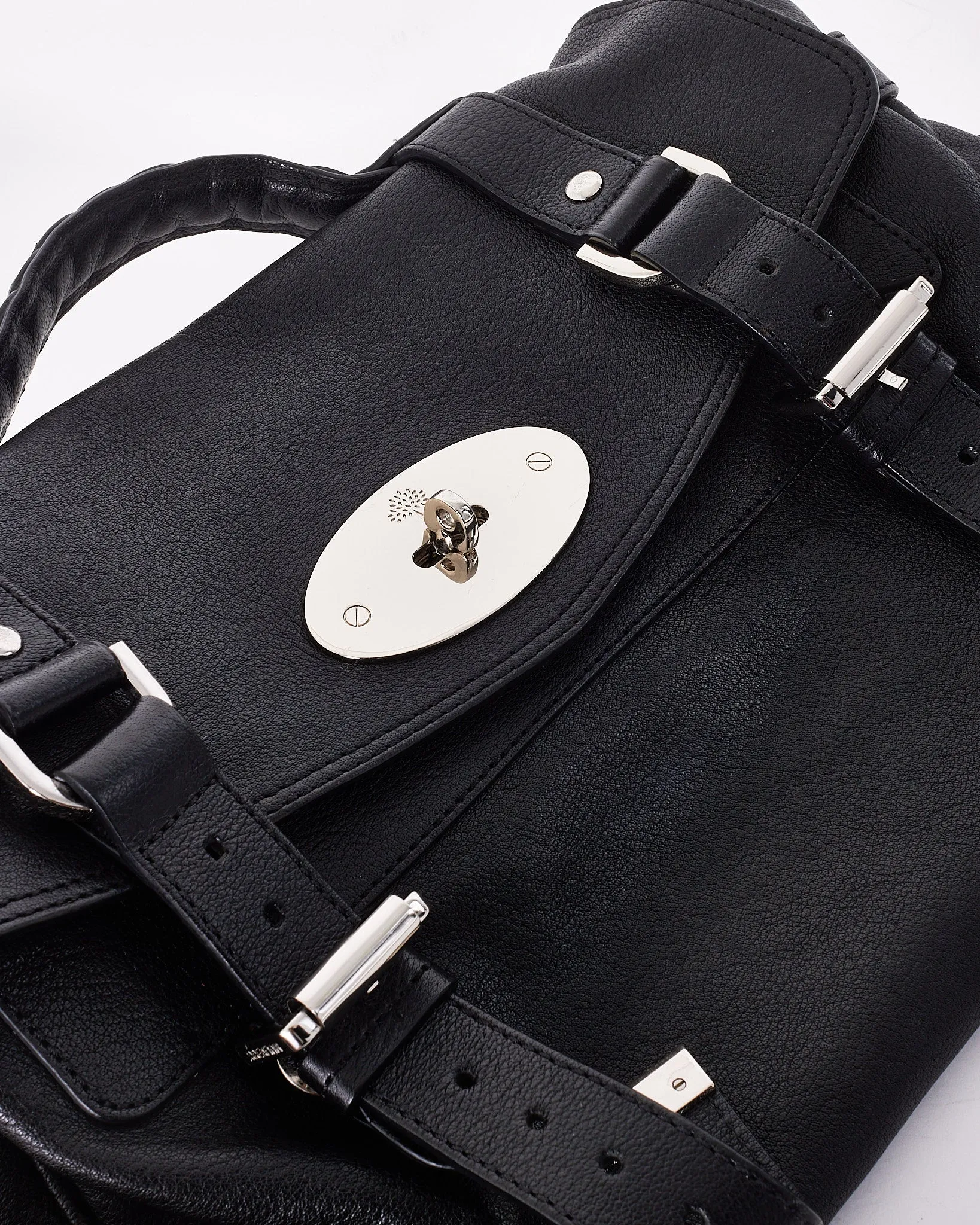 Mulberry Black Leather Alexa Satchel Bag