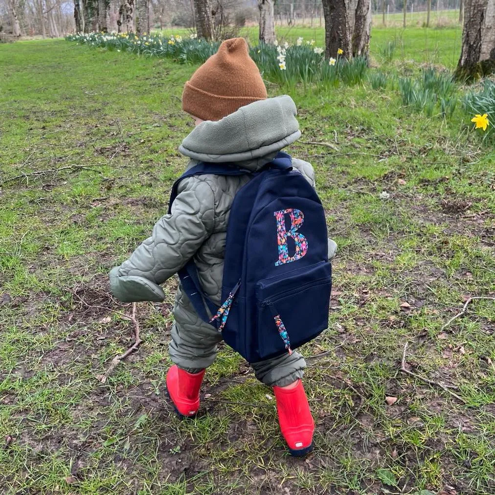 Navy initial backpack