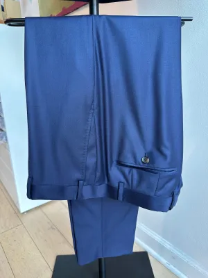 Navy Sharkskin Luxury Suit Pants