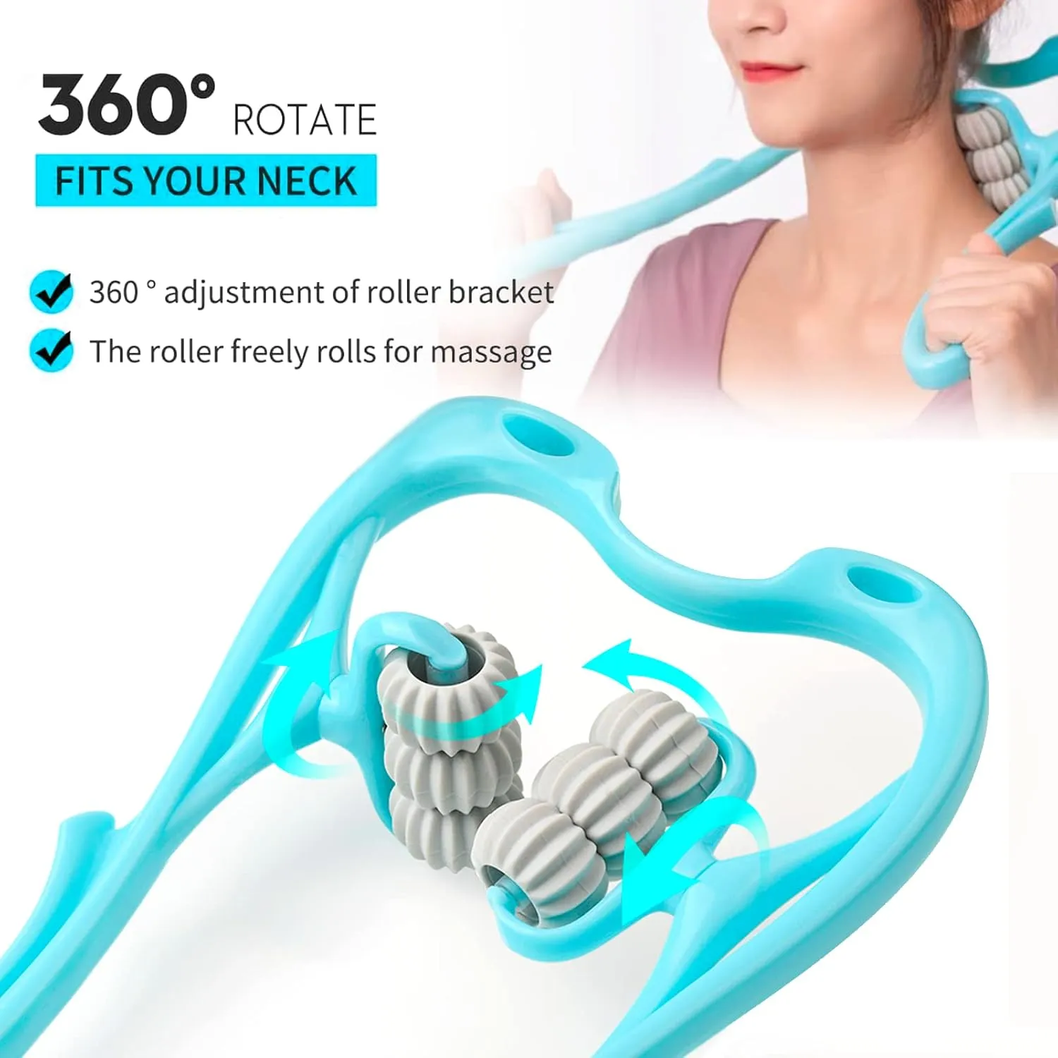 Neck Massager Roller,Handheld Massager with 6 Balls Massage Point