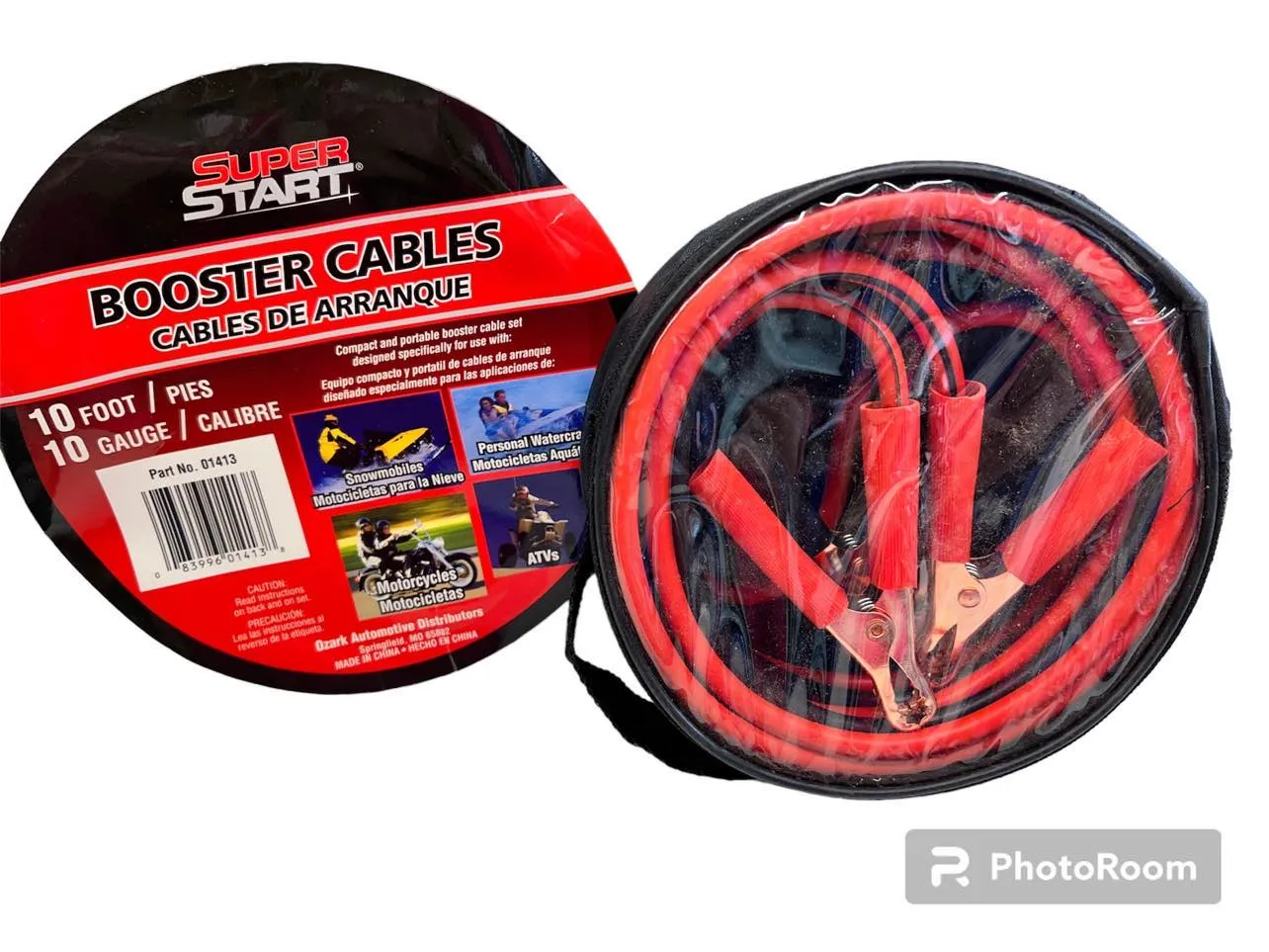 New 10 Ft 10 Gauge Booster Cables! Compact & portable for Snowmobiles, personal watercraft, Motorcycles & ATV's!