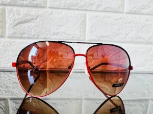 New Designer Rep. Aviator Sunglasses, 400 UV Protection! Red   Black with gradient lenses - Retails $40 