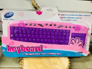 New Girl Gear Pink Daisy USB Compact Keyboard