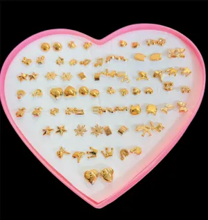 NEW Stylish Multi Designs Stunning 36 Pair of Earrings For Women/Girls, includes pink heart storage case!