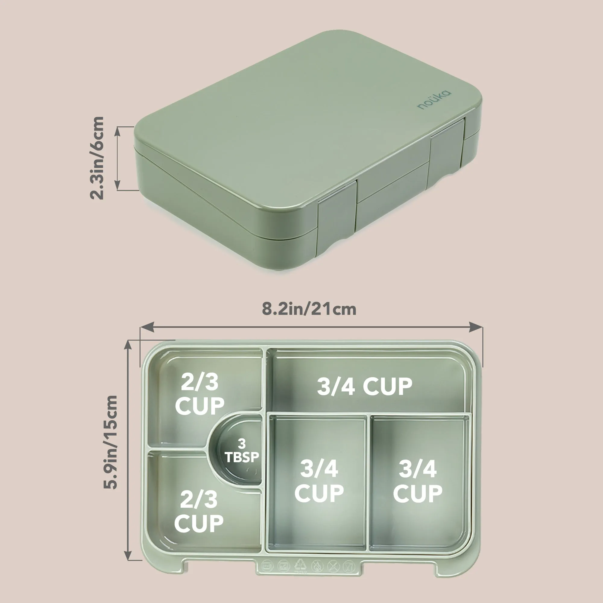 noüka Bento Chill Lunch Box - Dune  (Min. of 2 PK, Multiples of 2 PK)