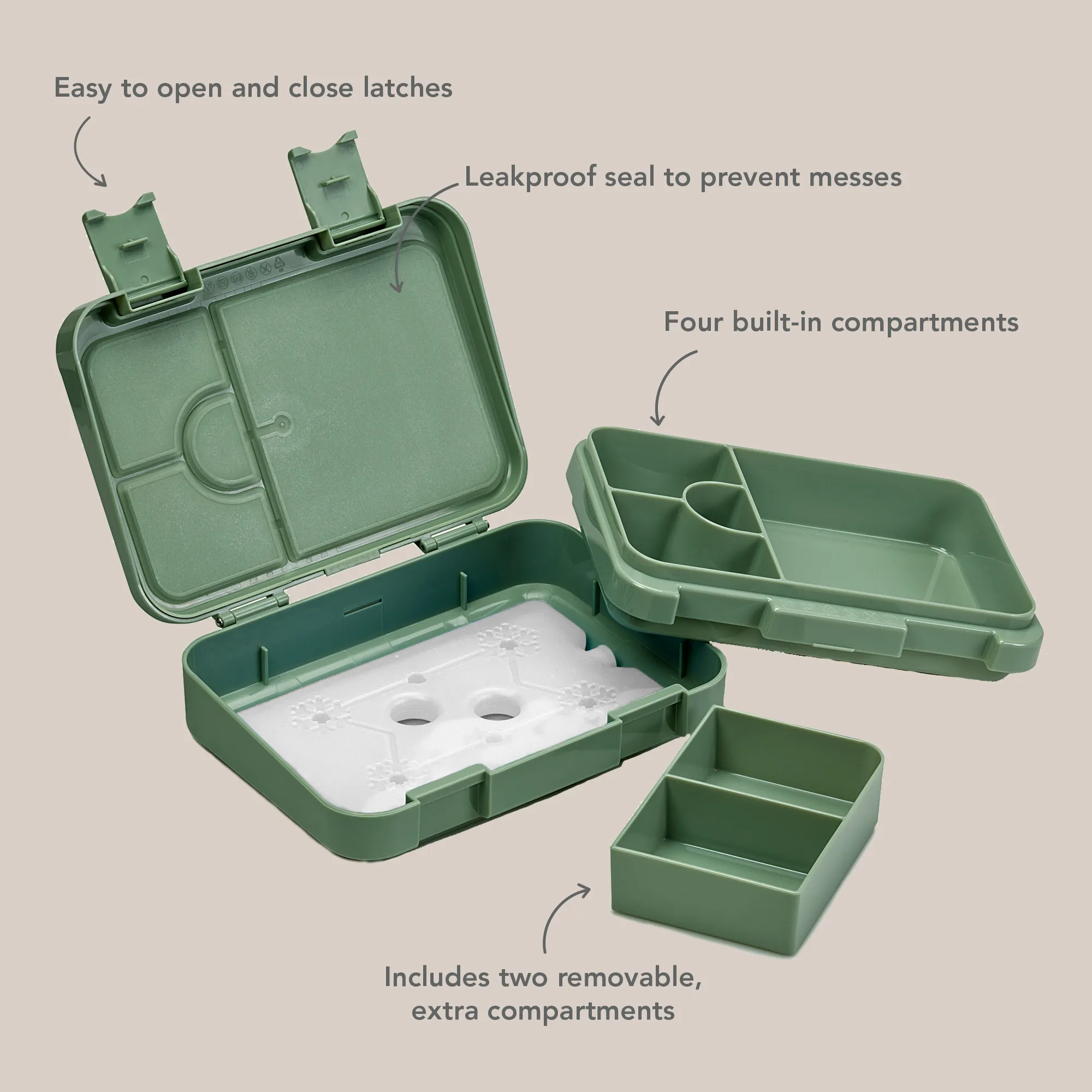 noüka Design Bento Chill Lunch Box - Sloth Jungle (Min. of 2 PK, Multiples of 2 PK)