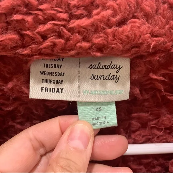 NWOT Anthropologie Saturday Sunday Annette Sherpa Pullover Jacket