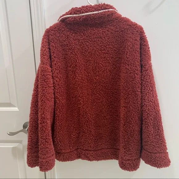 NWOT Anthropologie Saturday Sunday Annette Sherpa Pullover Jacket