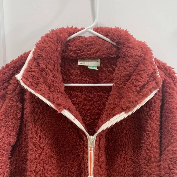 NWOT Anthropologie Saturday Sunday Annette Sherpa Pullover Jacket