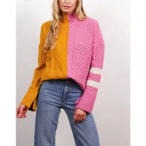 NWT Savannah Two Faced Turtleneck Pink Small