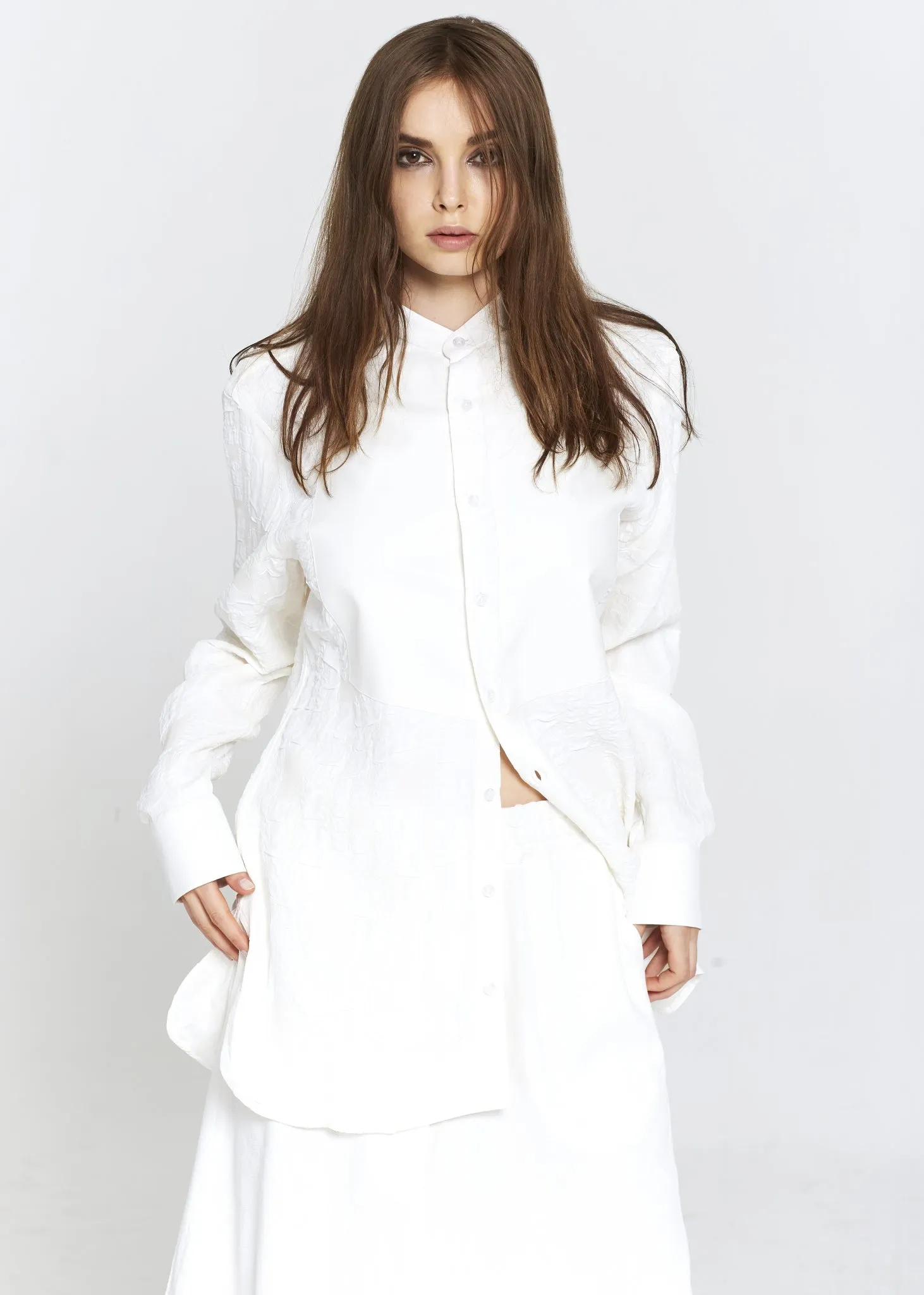 Off-White Cotton Crepe Tunic