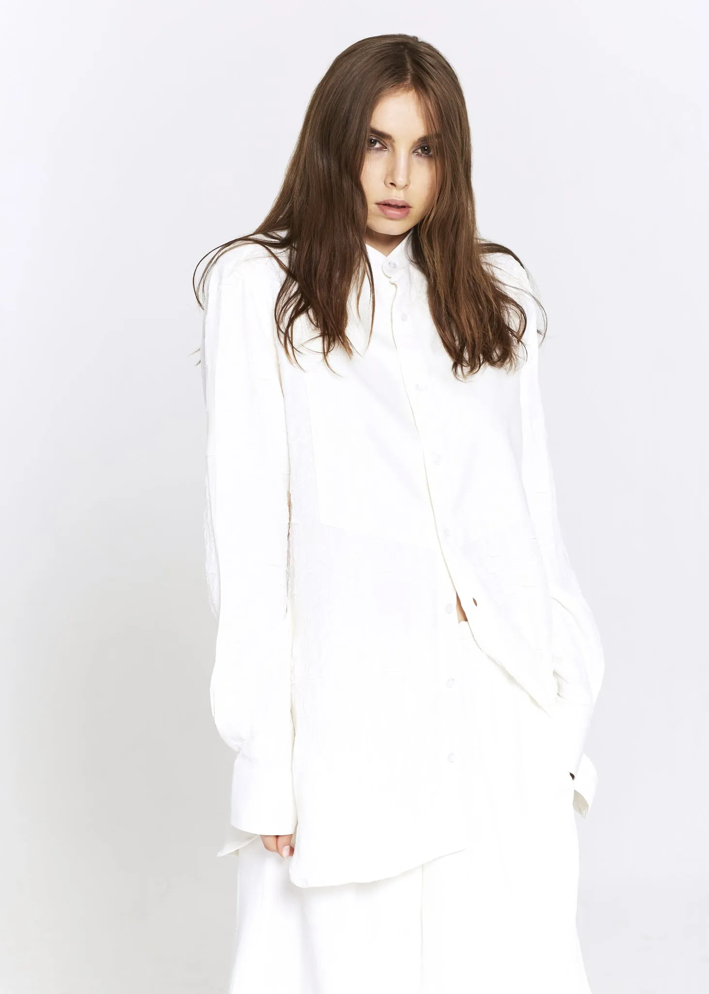 Off-White Cotton Crepe Tunic