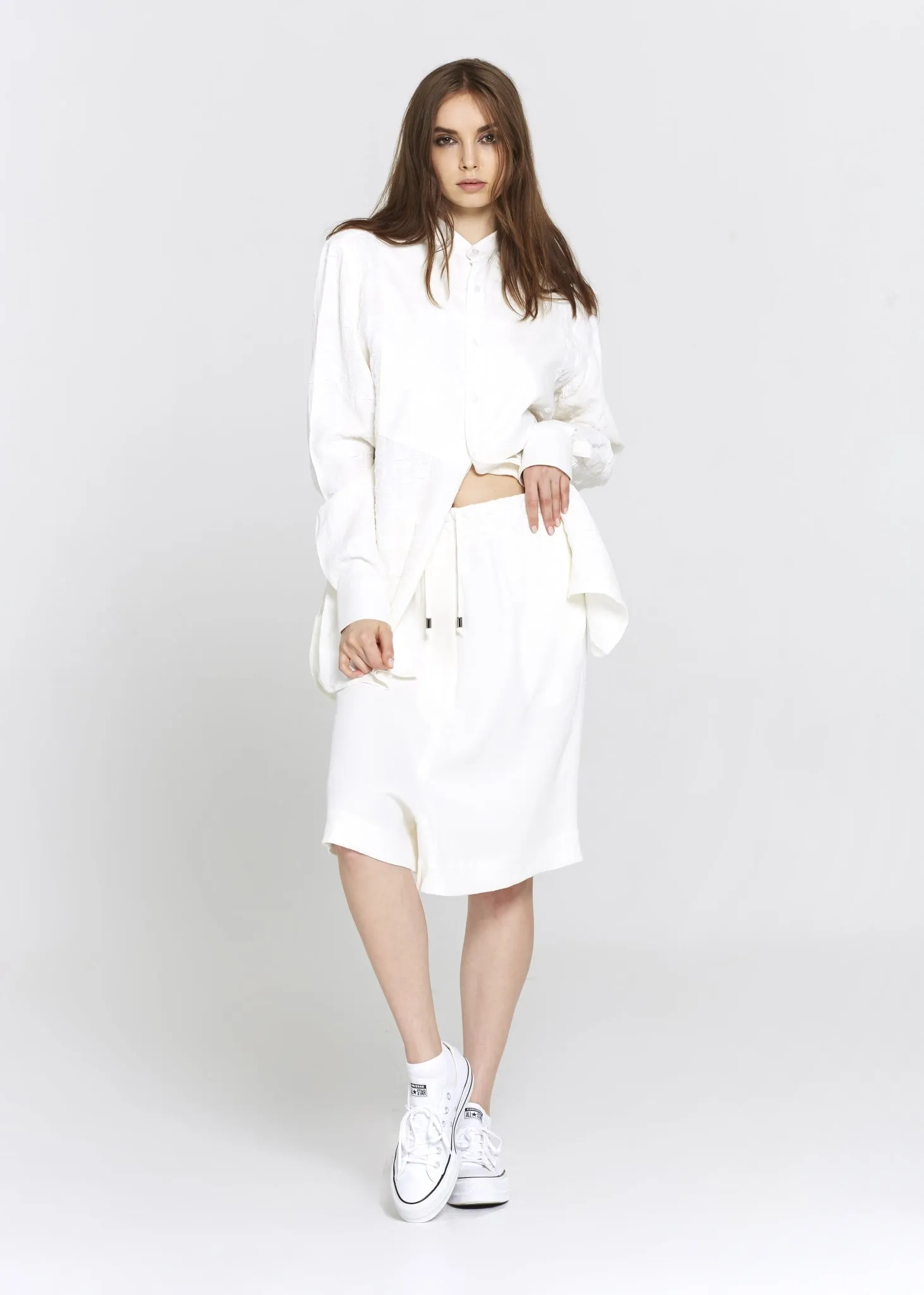 Off-White Cotton Crepe Tunic