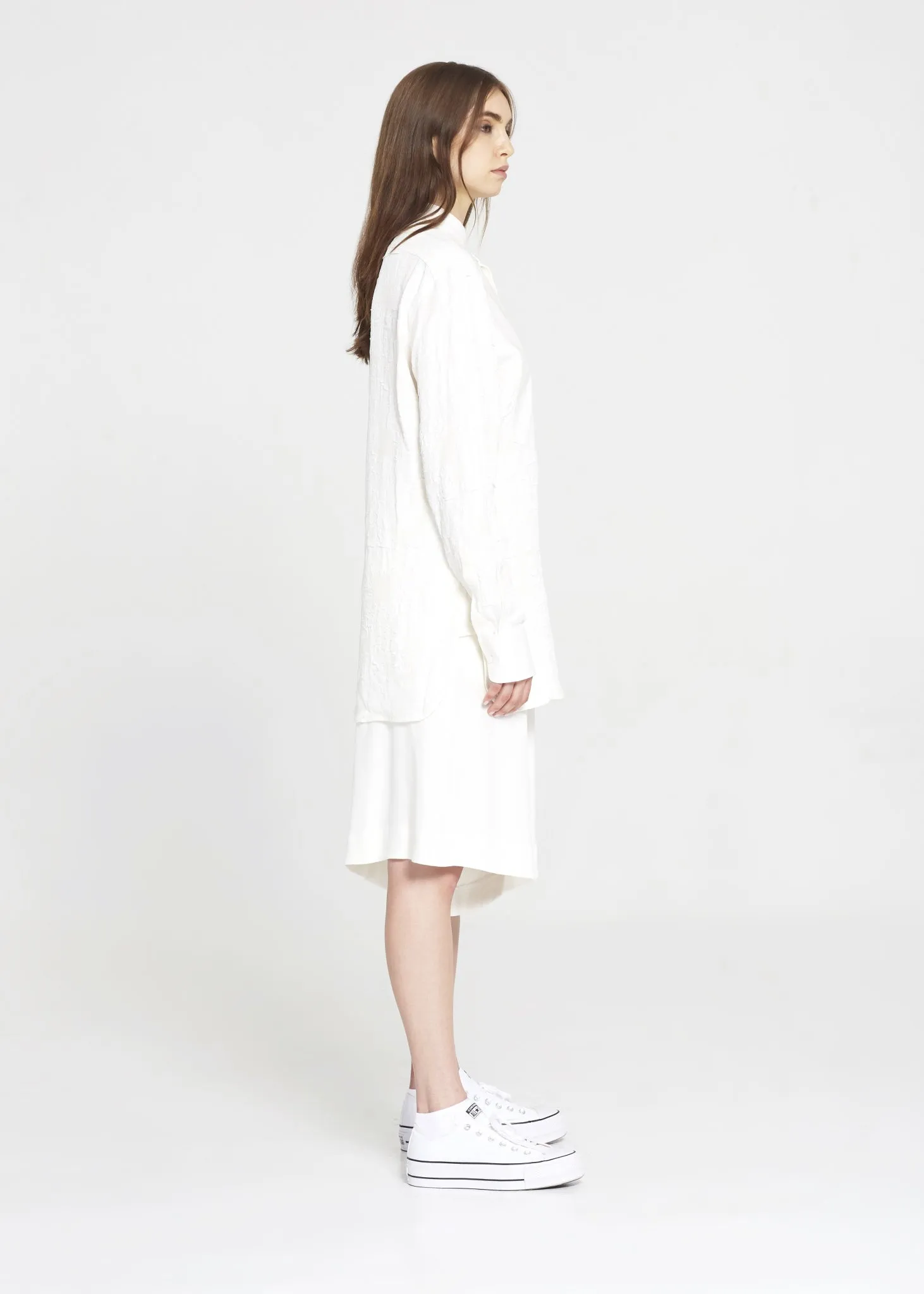 Off-White Cotton Crepe Tunic