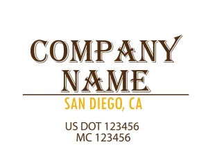 Old School Style Company Name Truck Decal USDOT, 2 Pack