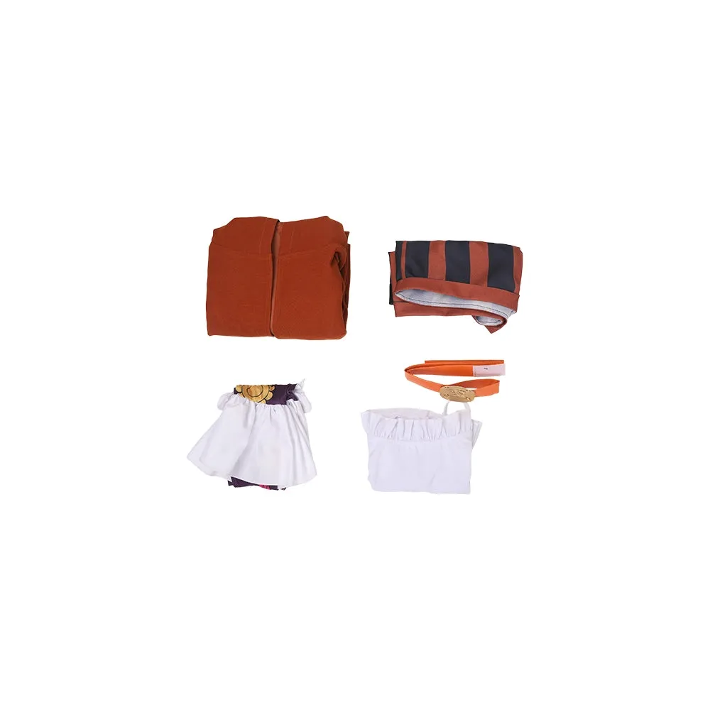 One Piece Jewelry Bonney Cosplay Brown Suit Costume Outfits Halloween Carnival Suit