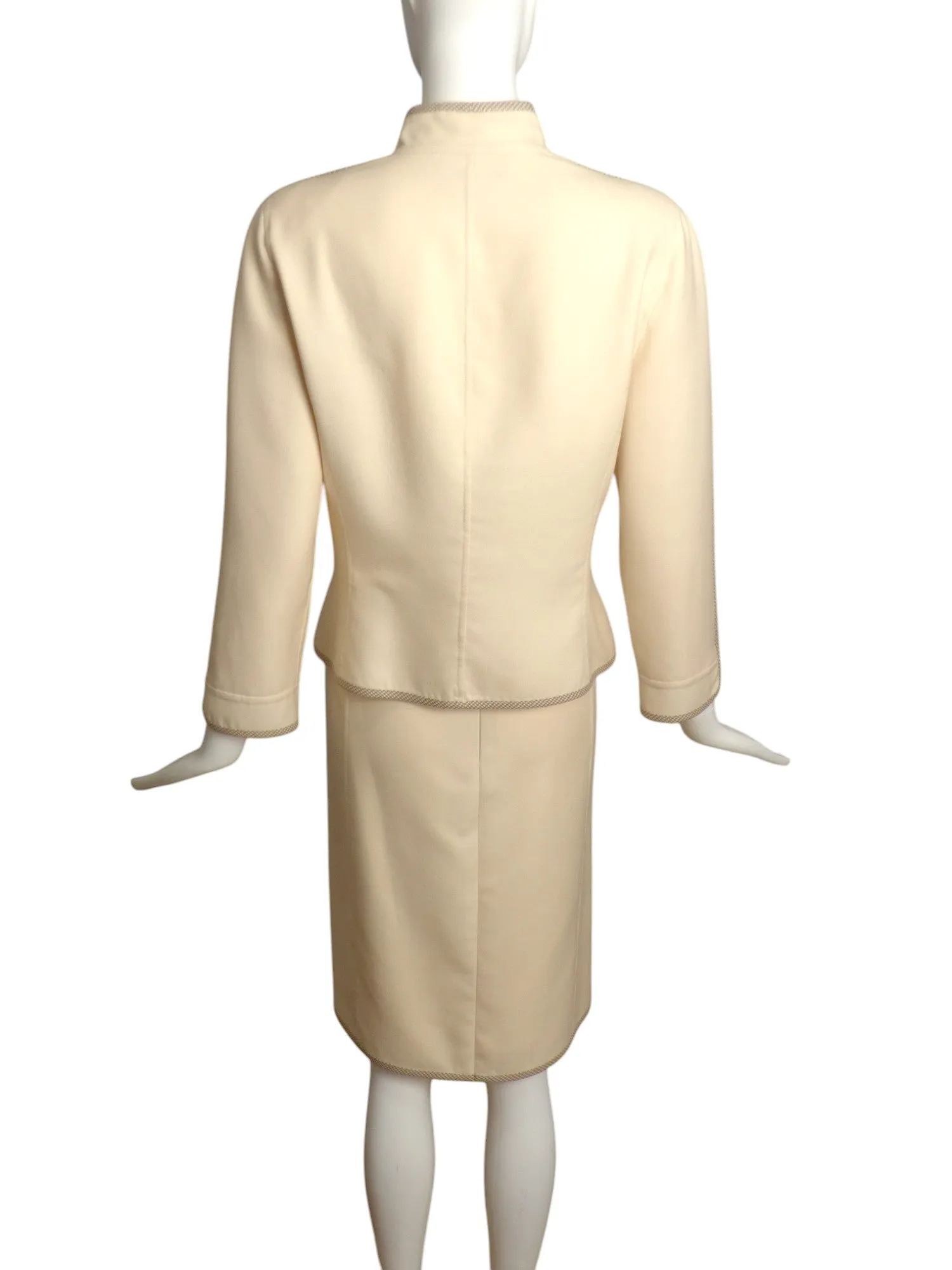 OSCAR DE LA RENTA- 1990s Wool Box Cut Skirt Suit, Size 10
