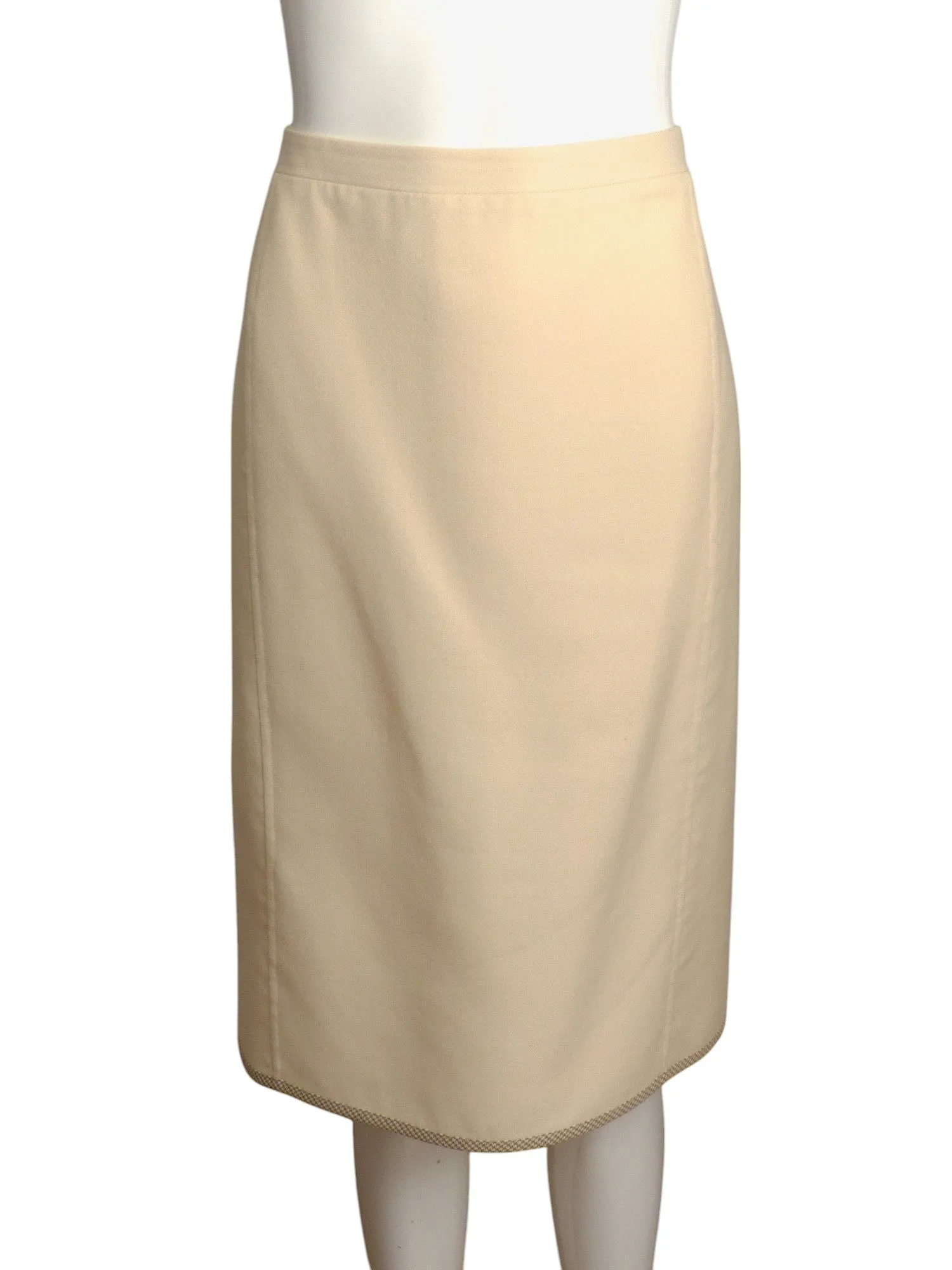 OSCAR DE LA RENTA- 1990s Wool Box Cut Skirt Suit, Size 10