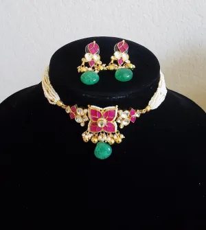 Pachi Kundan Pearl Choker Set GG89