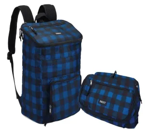 PackIt Freezable Deluxe Large Lunch Bag with Shoulder Strap, Navy Buffalo