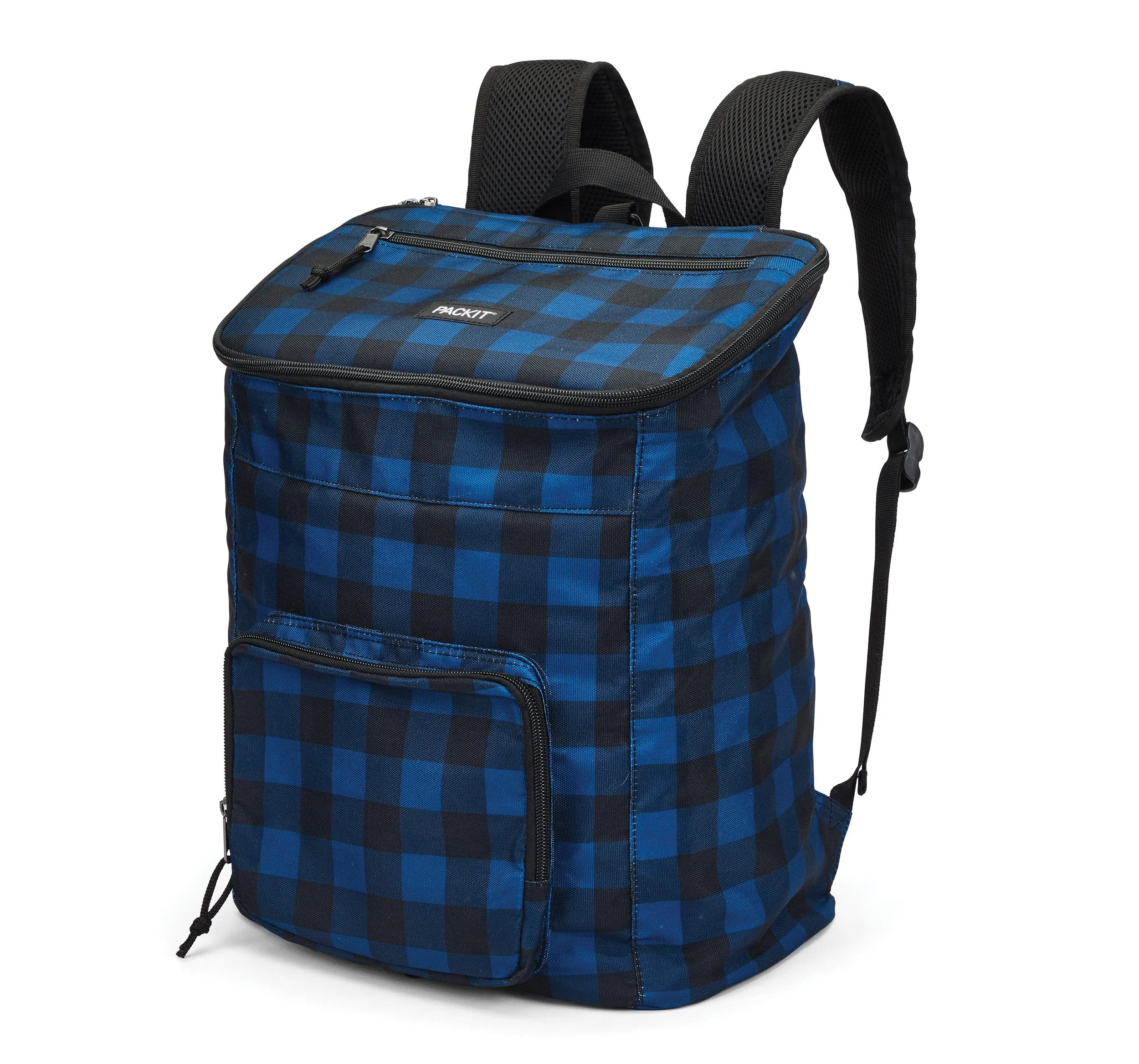 PackIt Freezable Deluxe Large Lunch Bag with Shoulder Strap, Navy Buffalo