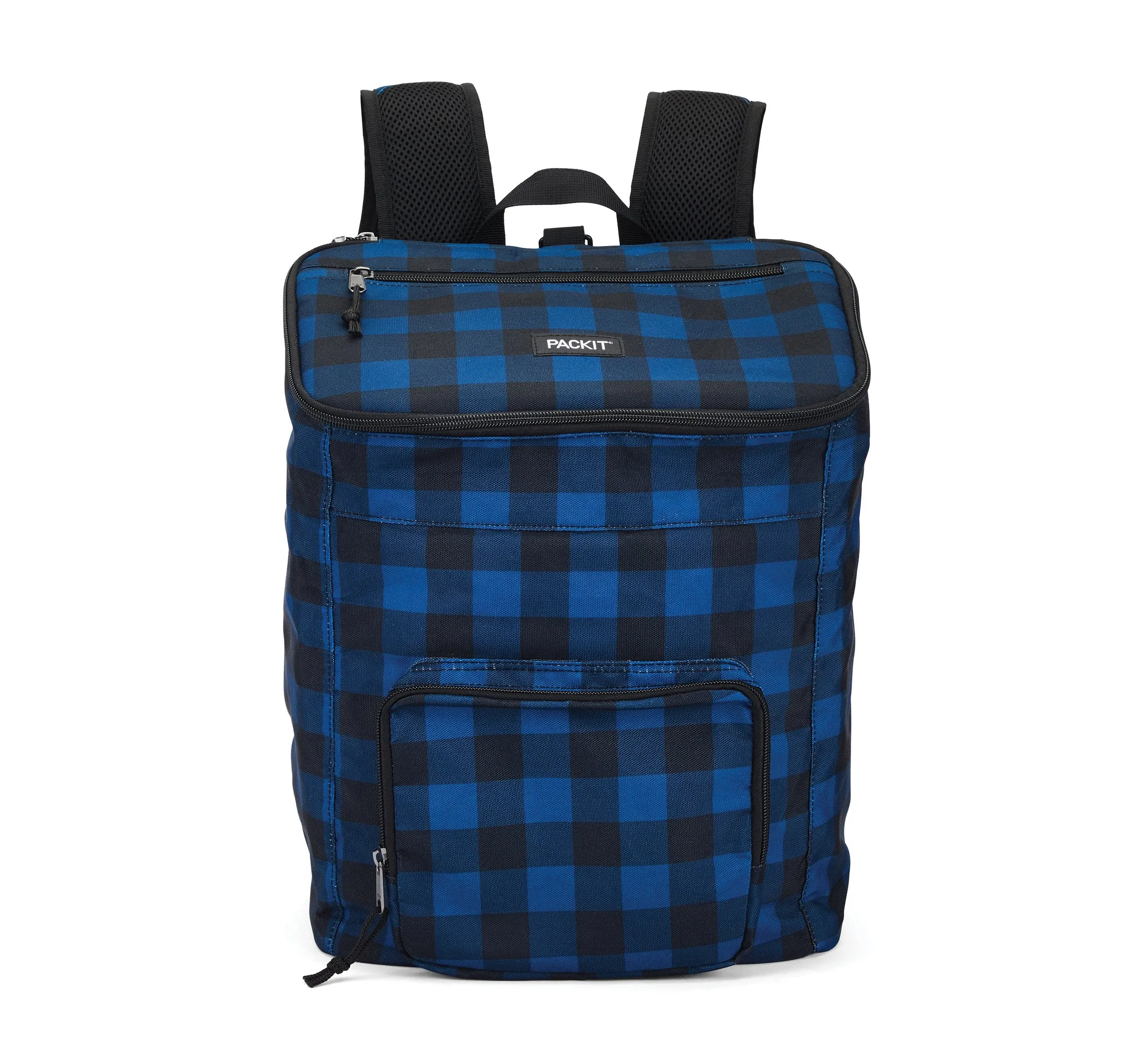 PackIt Freezable Deluxe Large Lunch Bag with Shoulder Strap, Navy Buffalo