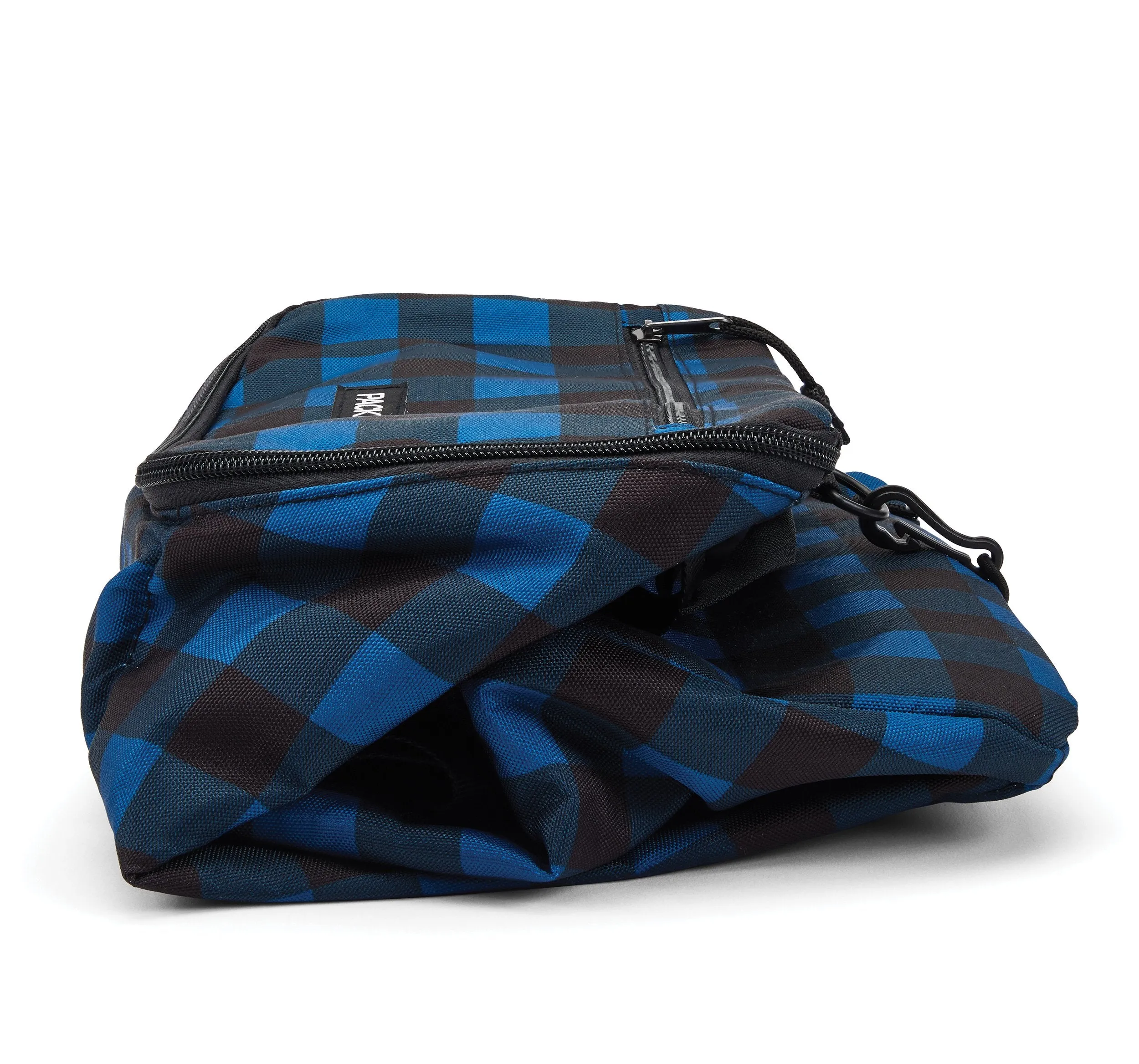 PackIt Freezable Deluxe Large Lunch Bag with Shoulder Strap, Navy Buffalo