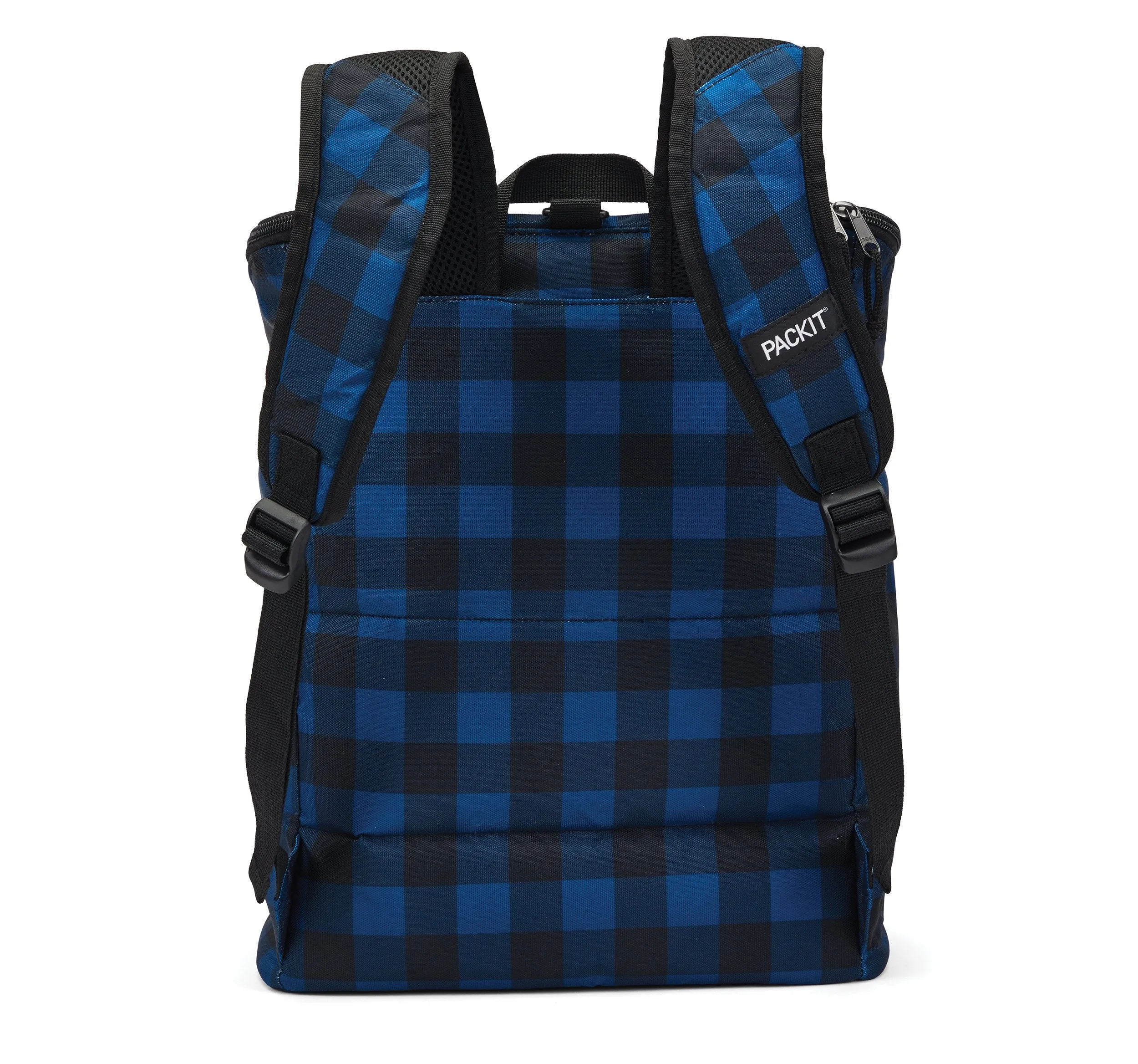 PackIt Freezable Deluxe Large Lunch Bag with Shoulder Strap, Navy Buffalo