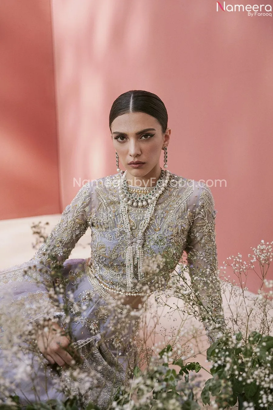 Pakistani Designer Purple Lehenga Bridal Dress #BN989