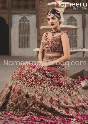 Pakistani Wedding Designer Bridal Red Lehenga #BN207