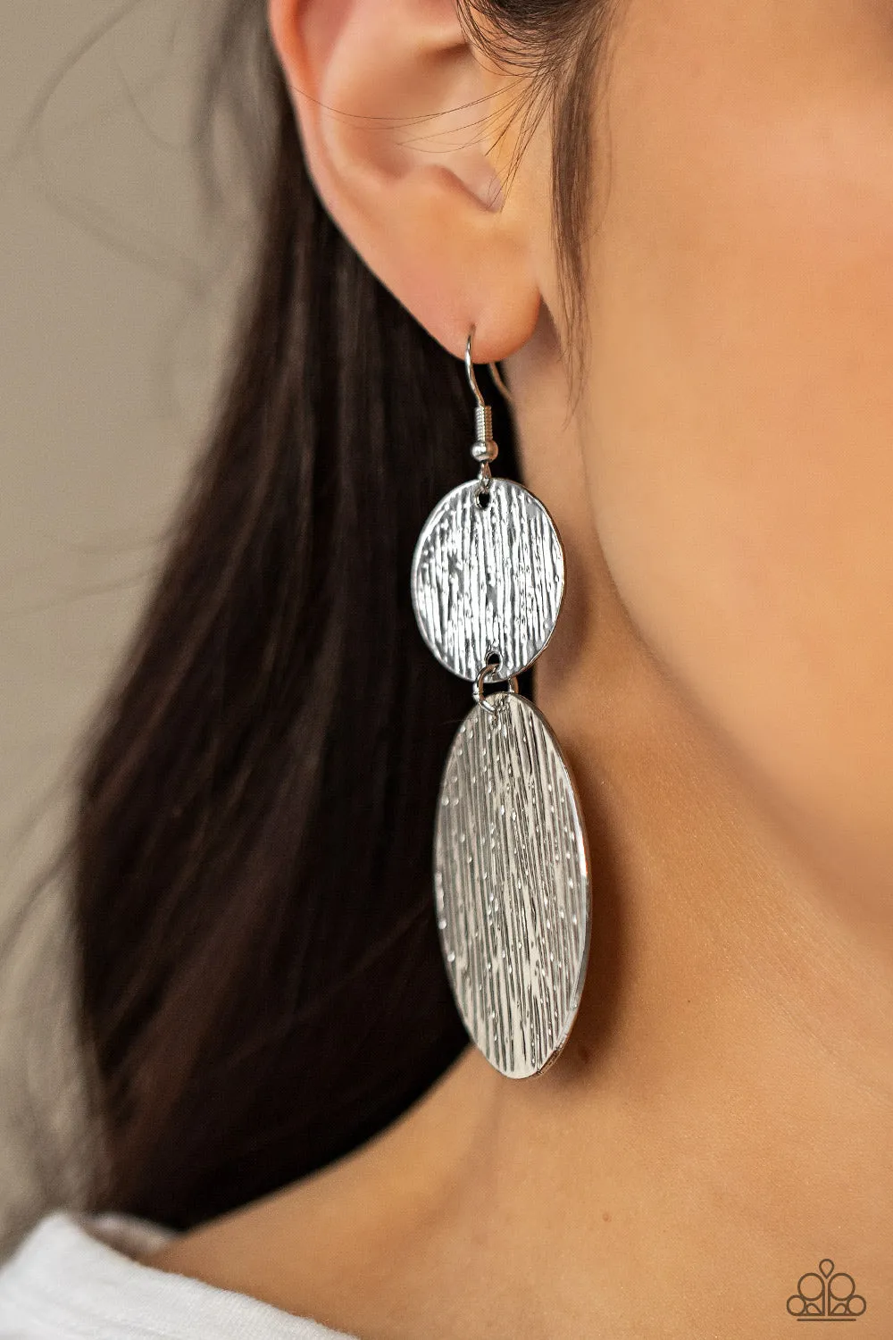 Paparazzi - Status CYMBAL - Silver Earrings
