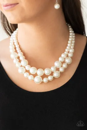 Paparazzi - The More The Modest - White Pearl Necklace