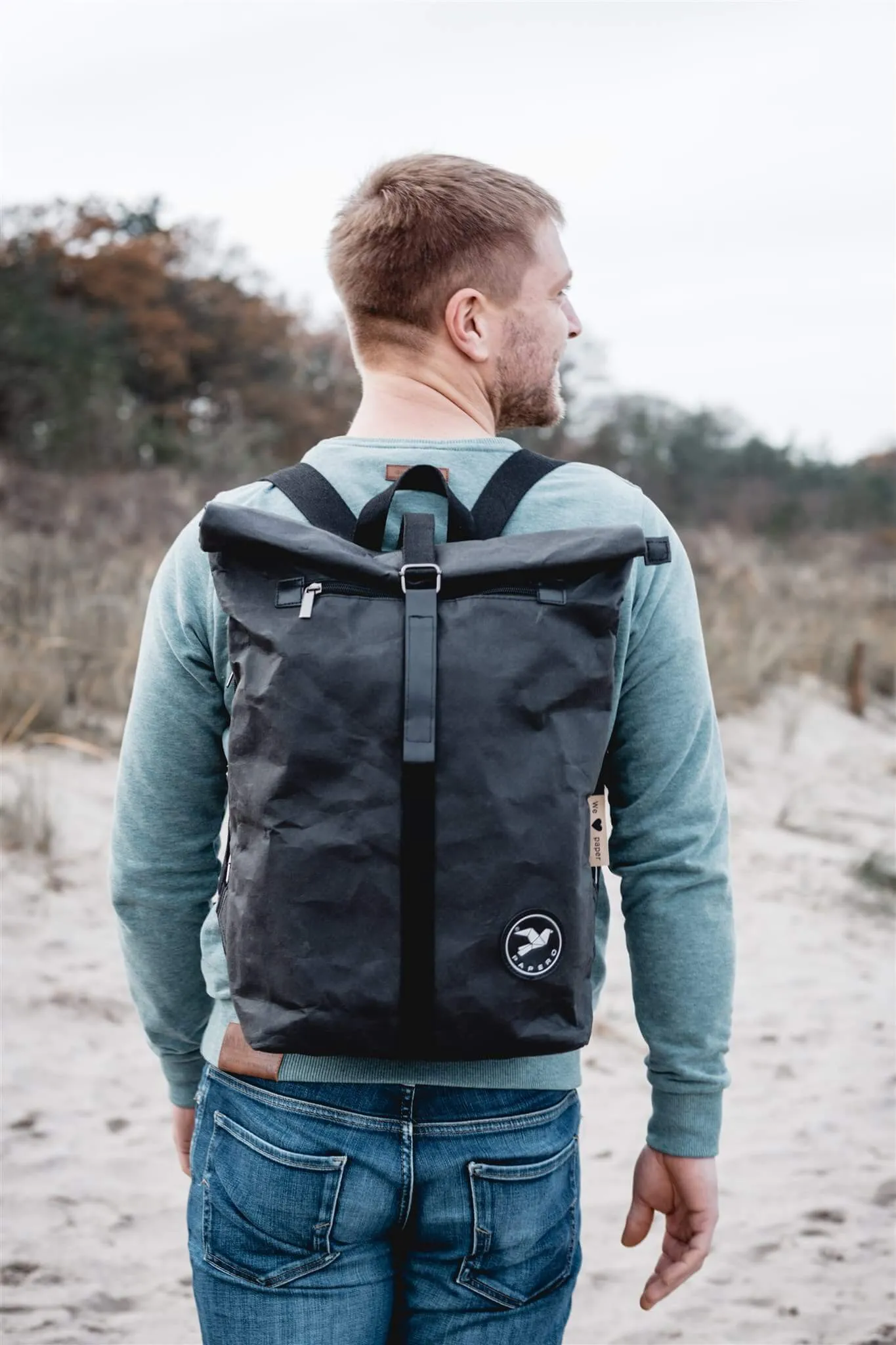 PAPERO Rucksack aus Papier COUGAR 22 L Unisex waschbar, reißfest, wasserfest, nachhaltiger Daypack