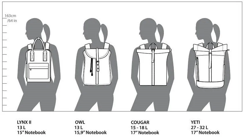 PAPERO Rucksack aus Papier COUGAR 22 L Unisex waschbar, reißfest, wasserfest, nachhaltiger Daypack