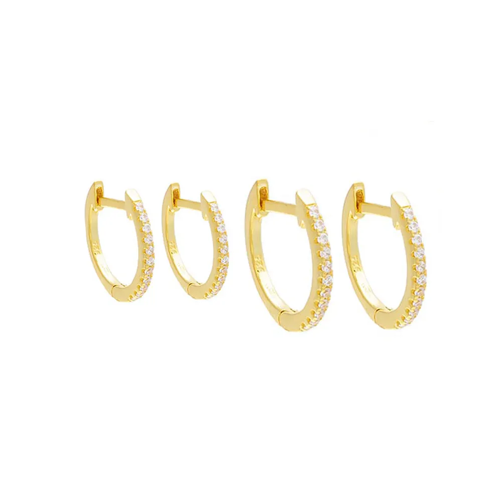 Pavé Double Hoop Earring Combo Set