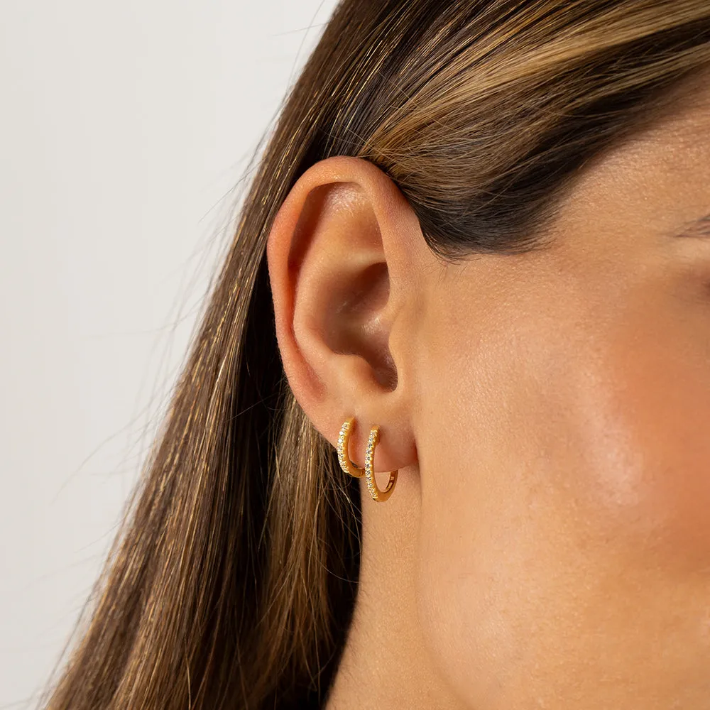 Pavé Double Hoop Earring Combo Set
