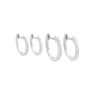 Pavé Double Hoop Earring Combo Set