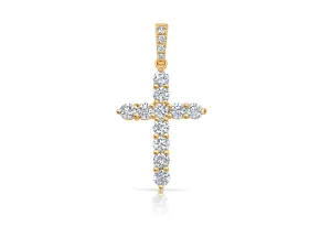 Pendant 18kt Gold & Round Diamonds Cross