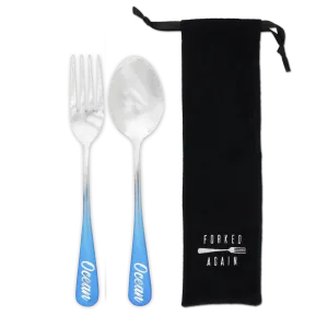 Perfect Pair Fork & Spoon Set (Glossy Blue Ombré)