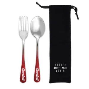 Perfect Pair Fork & Spoon Set (Glossy Red Ombré)