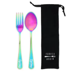 Perfect Pair Fork & Spoon Set (Satin Rainbow)