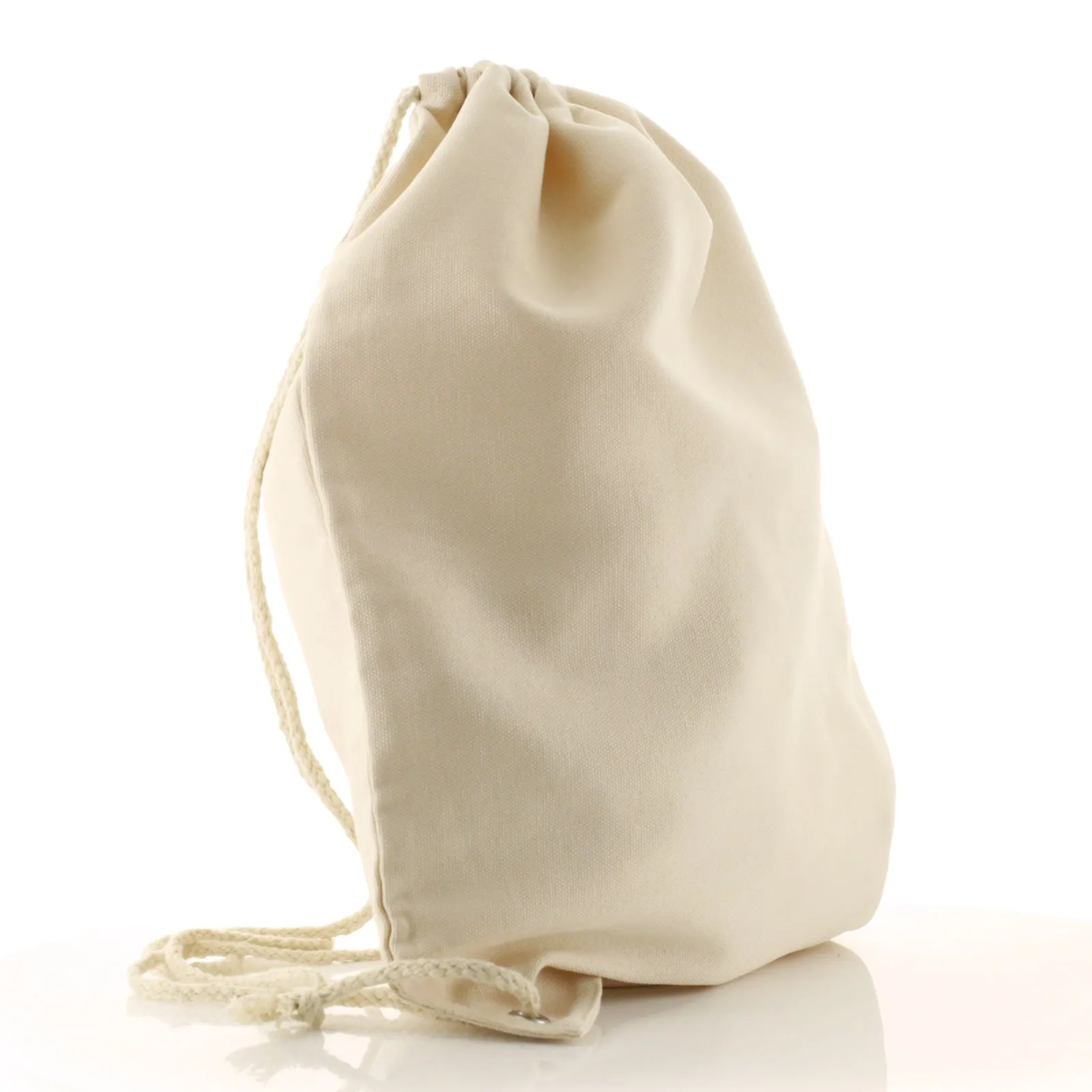 Personalised Canvas Drawstring Backpack with Stylish Text and Flowers Love Message